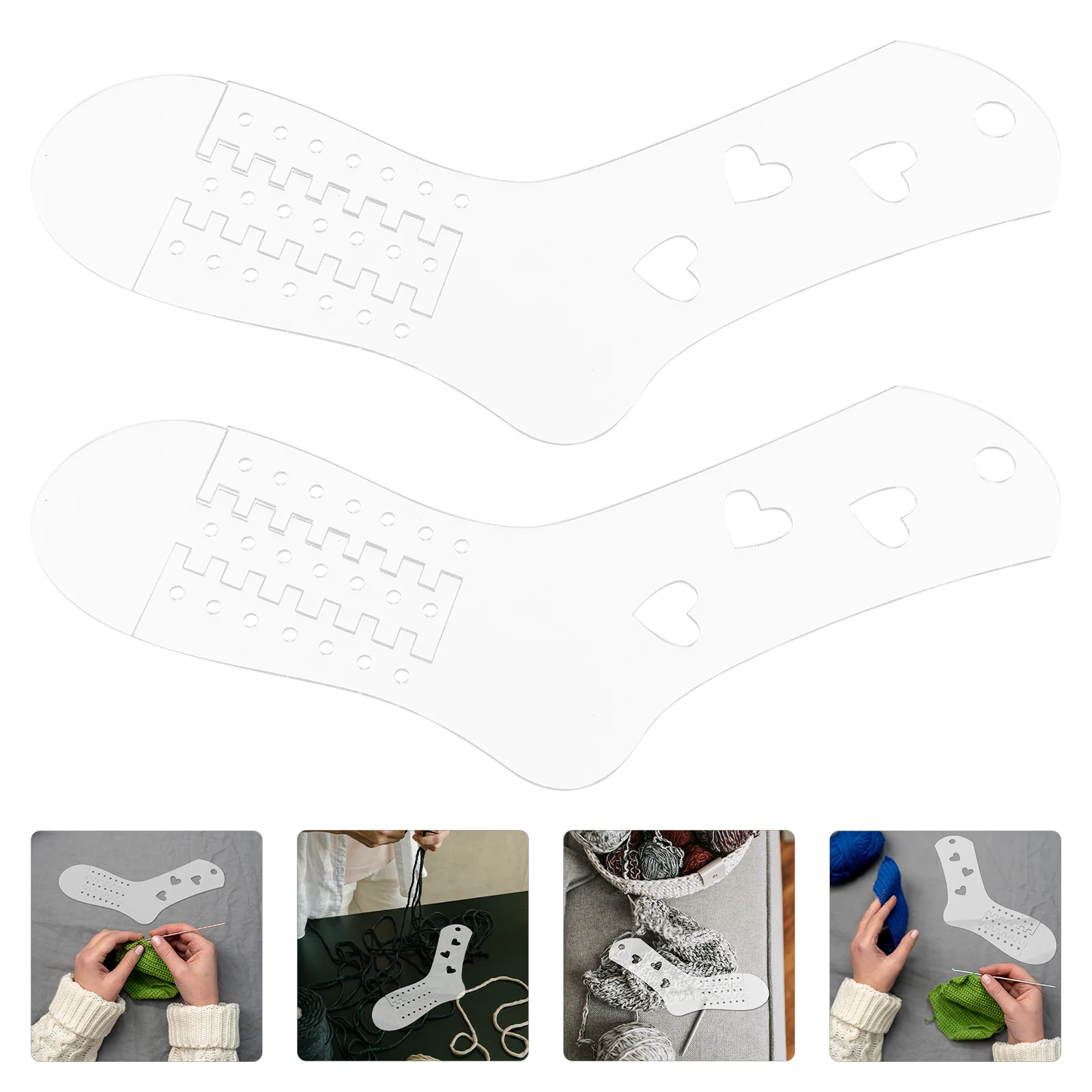 

2 Pcs Sock Model Acrylic Knitting Tools Blockers Hand Form Mittens Stretcher DIY Stretchers Accessories