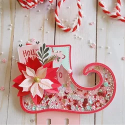 Elf Shoe Mini Album Shaker Metal Cutting Dies for DIY Scrapbooking Album Paper Cards Decorative Crafts Embossing Die Cuts