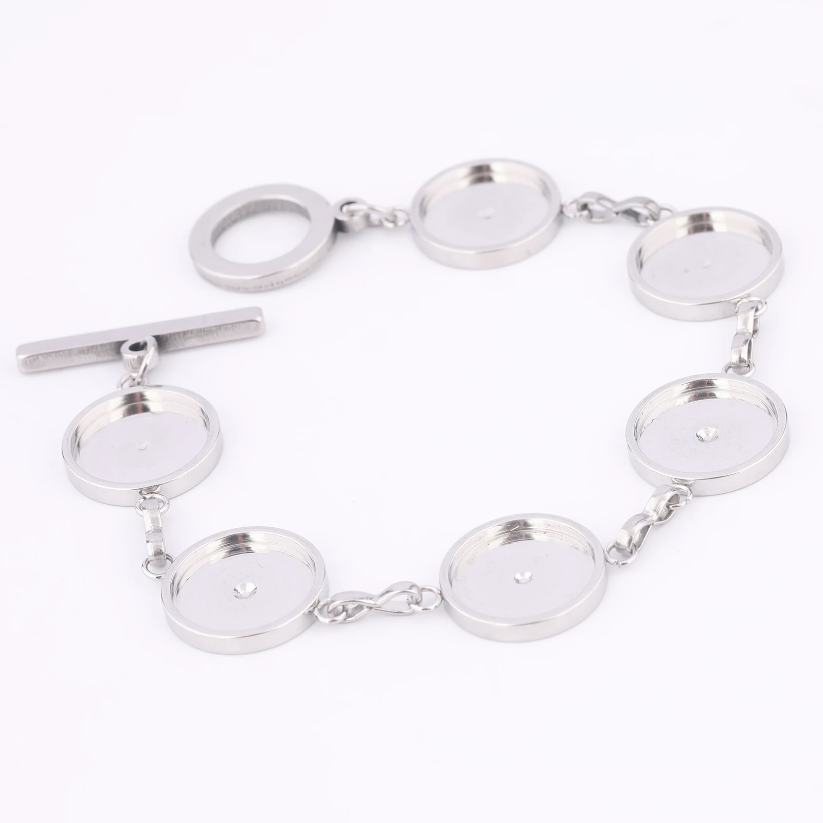 2pcs Stainless Steel Ot Clasp Bracelet Base Blanks Fit 12mm Cabochon Bracelets Bezel Setting Trays Diy Jewelry Accessories