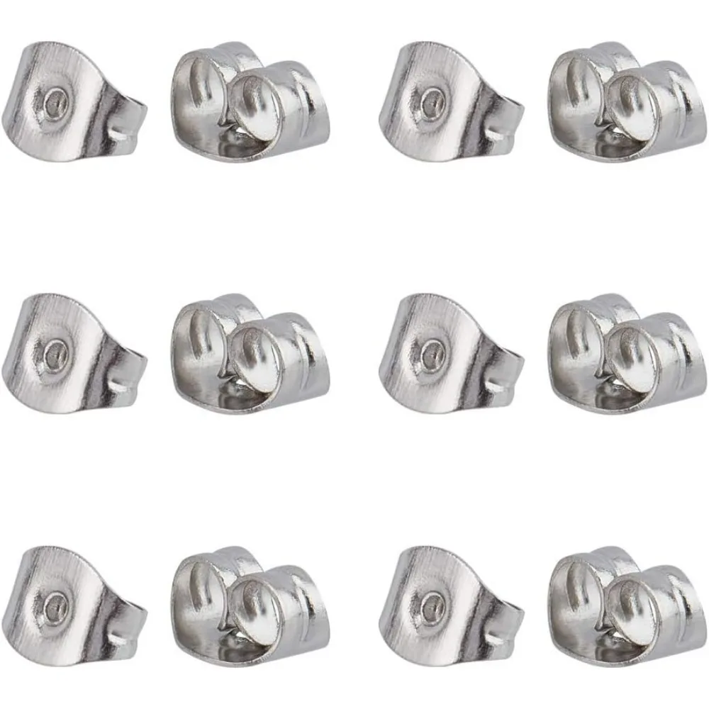 3000pcs Stainless Steel Earring Backs Fit for 0.7mm Pin Replacement Secure Ear Locking Earnut Clasp for Post Stud Earrings