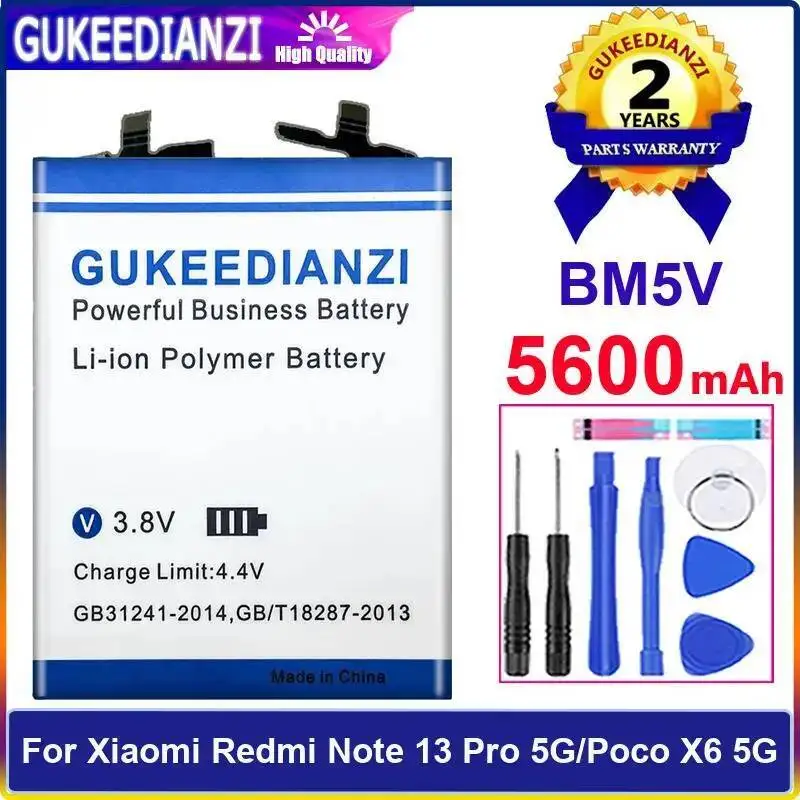 

BM5V For Xiaomi Redmi Note 13 Pro 5G Poco X6 Mobile Phone Battery Premium Replacement 5600Mah