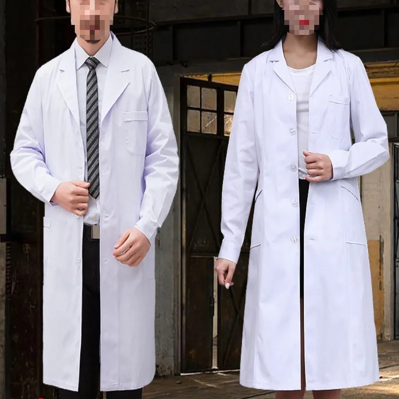 معطف أبيض للطبيب الممرض الكيميائي بأكمام طويلة للنساء ، ملابس شتوية ، أكمام طويلة ، دراسات عليا ، عزل