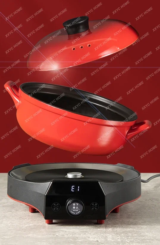 Ceramic Electric Chafing Dish Household Rice Crust Pot Automatic Soup Household Special Split Plug Electric Casserole Pot