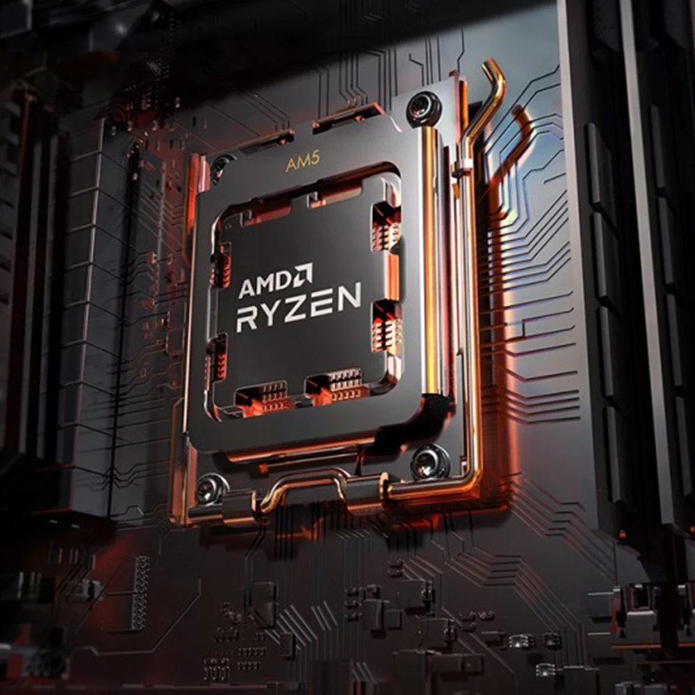 NEW AMD RYZEN™Processeur de jeu CPU sans ventilateur, 8 cœurs, 16 fils, 7700 GHz, 5nm, 40 Mo de cache, prise AM5, 7, 100%, tout