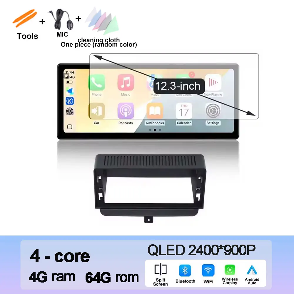 Draadloze CarPlay Voor Audi A1 2012-2018 Autoradio Multimedia Navigatie GPS Android 15 WIFI 4G LTE QLED touchscreen DSP Stereo