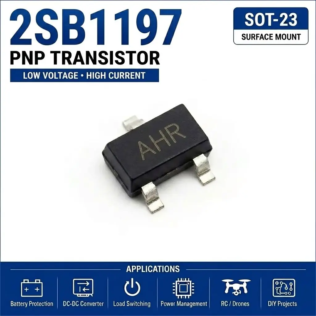 (100 pcs) 2SB1197 (Marking AHR) SOT-23 - PNP Transistor 60V 500mA