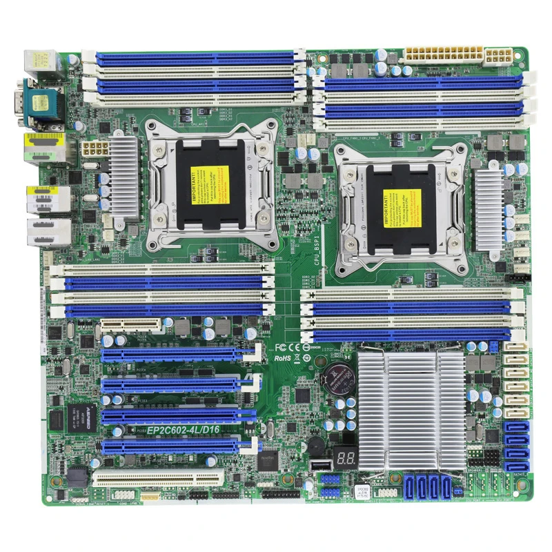 Imagem -02 - Placa-mãe do Servidor em Dois Sentidos para o Apoio Xeon 5-ep2c6024l 1600 v2 de Asrock 2600 4600 D16 Lga2011 Alta Qualidade