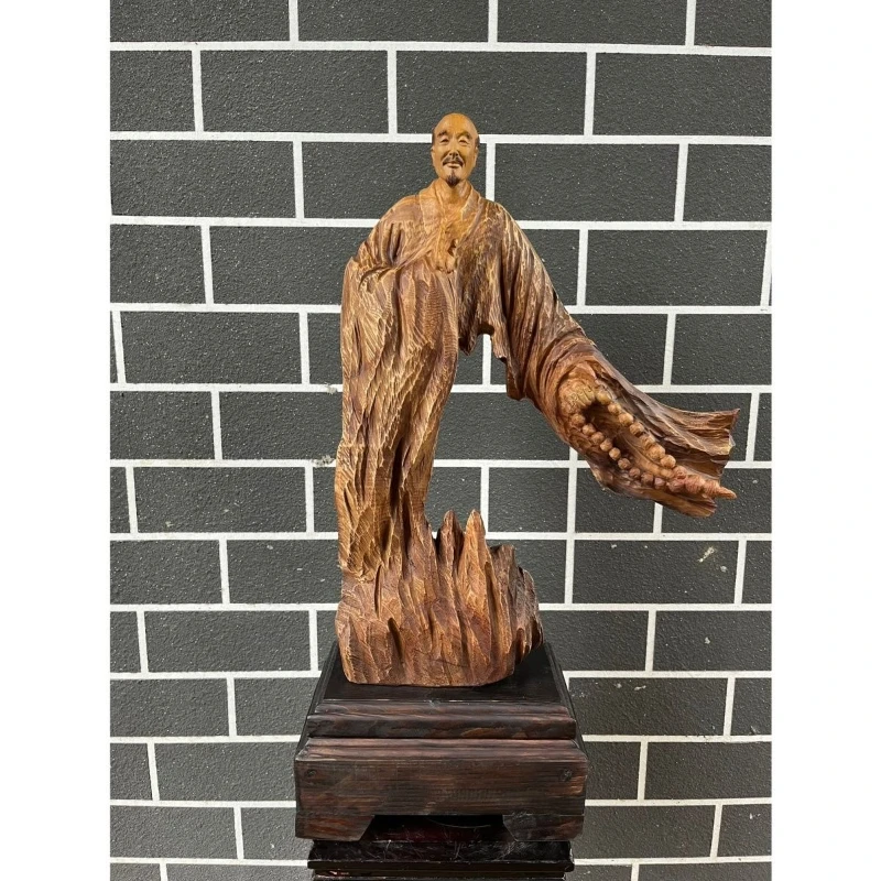 

Camphor wood figure carving ornament home living room entrance decoration handicrafts