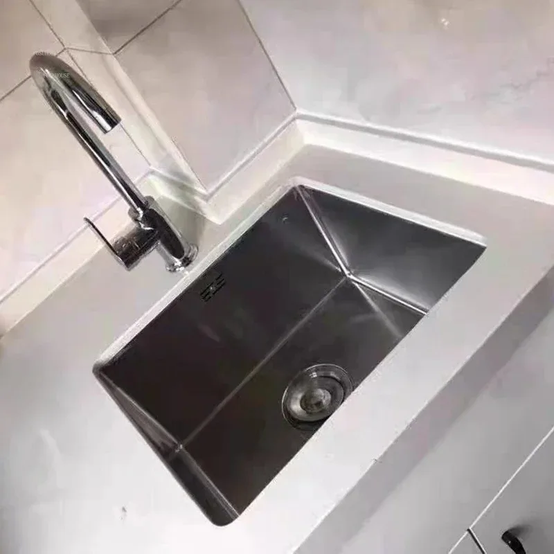 فتحة واحدة الفولاذ المقاوم للصدأ أحواض المطبخ المنزل بار حوض غسيل صغير حوض غسيل يدوي تحت حوض اكسسوارات المطبخ P #6