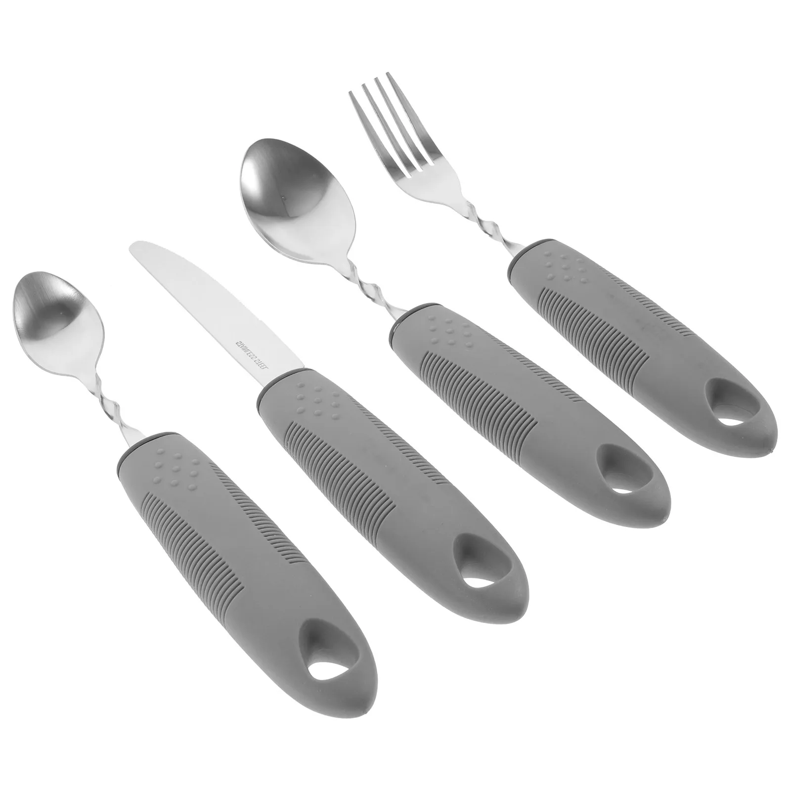 

1Set Anti-Shaking Elderly Tableware Non-Slip Adaptive Utensils Lightweight Portable Tremble Proof Cutlery for Disabled Elderly