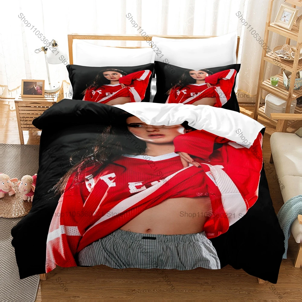 Cool Modern Pop Star Style Duvet Cover + 2 Pillowcases, Natalie Jane Printed Bedding Set Soft Material for Bedroom Ornament & Ho