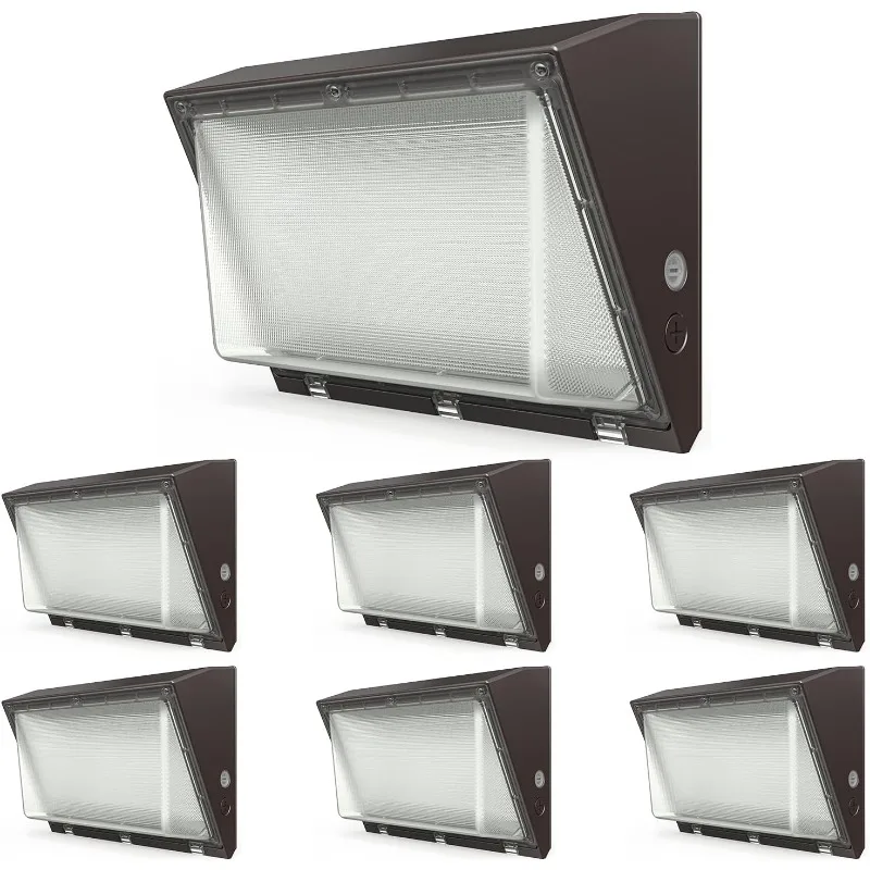 Sunco 6-pack 120W LED-wandpakket Buiten Schemer tot zonsopgang Fotocelsensor Industrieel Dimbaar Waterdicht Commerciële kwaliteit 6200Lm