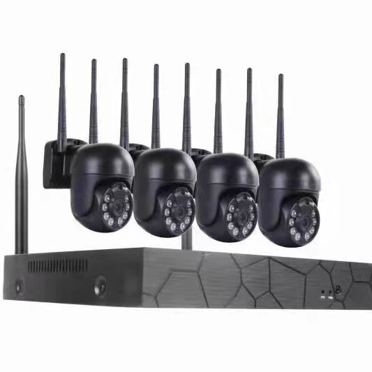 For 3MP EseeCloud 4CH Wireless Outdoor WiFi PTZ Camera NVR Kit Home Security Camera Video Surveillance System