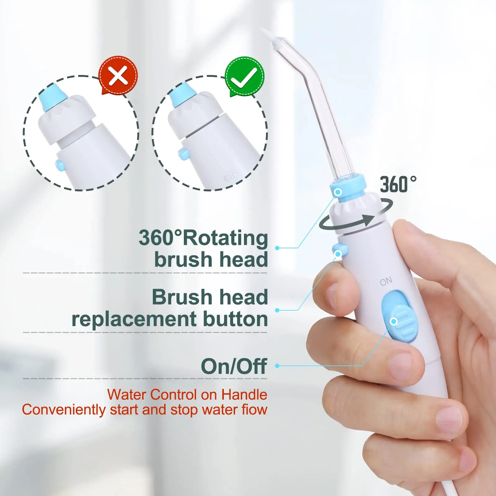 

Power Dental Electric Water Flosser Oral Irrigator 600ml Water Flosser for Teeth Adults \u0026 Braces Cleaning with 10 Pressures
