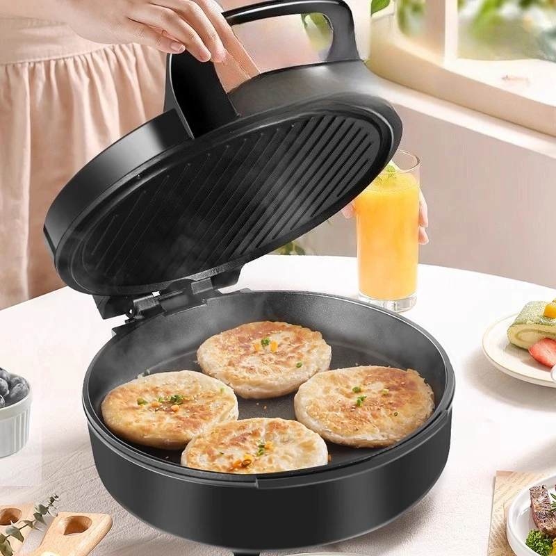 

Household electric cake pan double-sided heated pancake machine 5.2cm deepened multi-functional rinsing & baking integrated pot