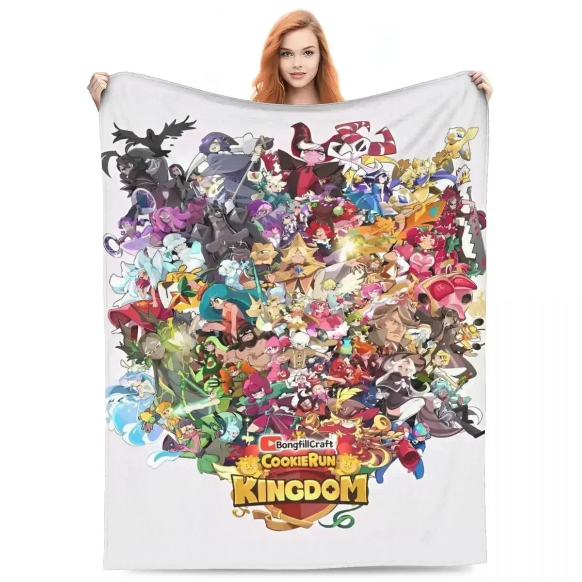 Stardust Cookie Flannel Throw Blankets Cookie Run Kingdom Blanket for Sofa Office Lightweight Thin Bedding Throws