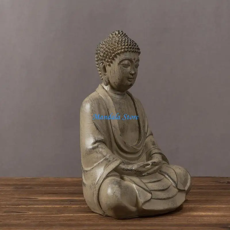 

U2JC Resins Buddhas Figurine Meditations Statue Sculpture for Calming Home Decors