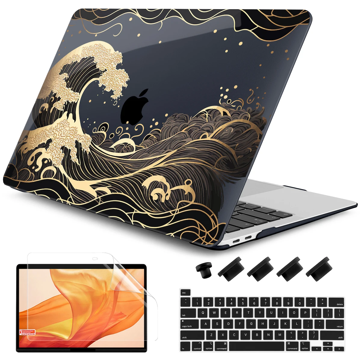 Custodia in cristallo nero/trasparente per MacBook Air Pro 11 12 13 14 15 16 pollici M4 M3 M2 Chip A3112 A3113 A3185 A3403 A2918 Guscio in plastica