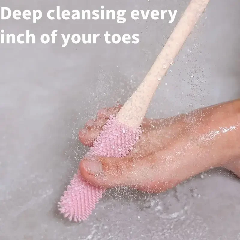 Toe Gap Cleaning Brush Toe Gap Soft Glue Cleaner Foot Washing Soft Brush Dead Skin Exfoliation Brush Foot Rubbing Board