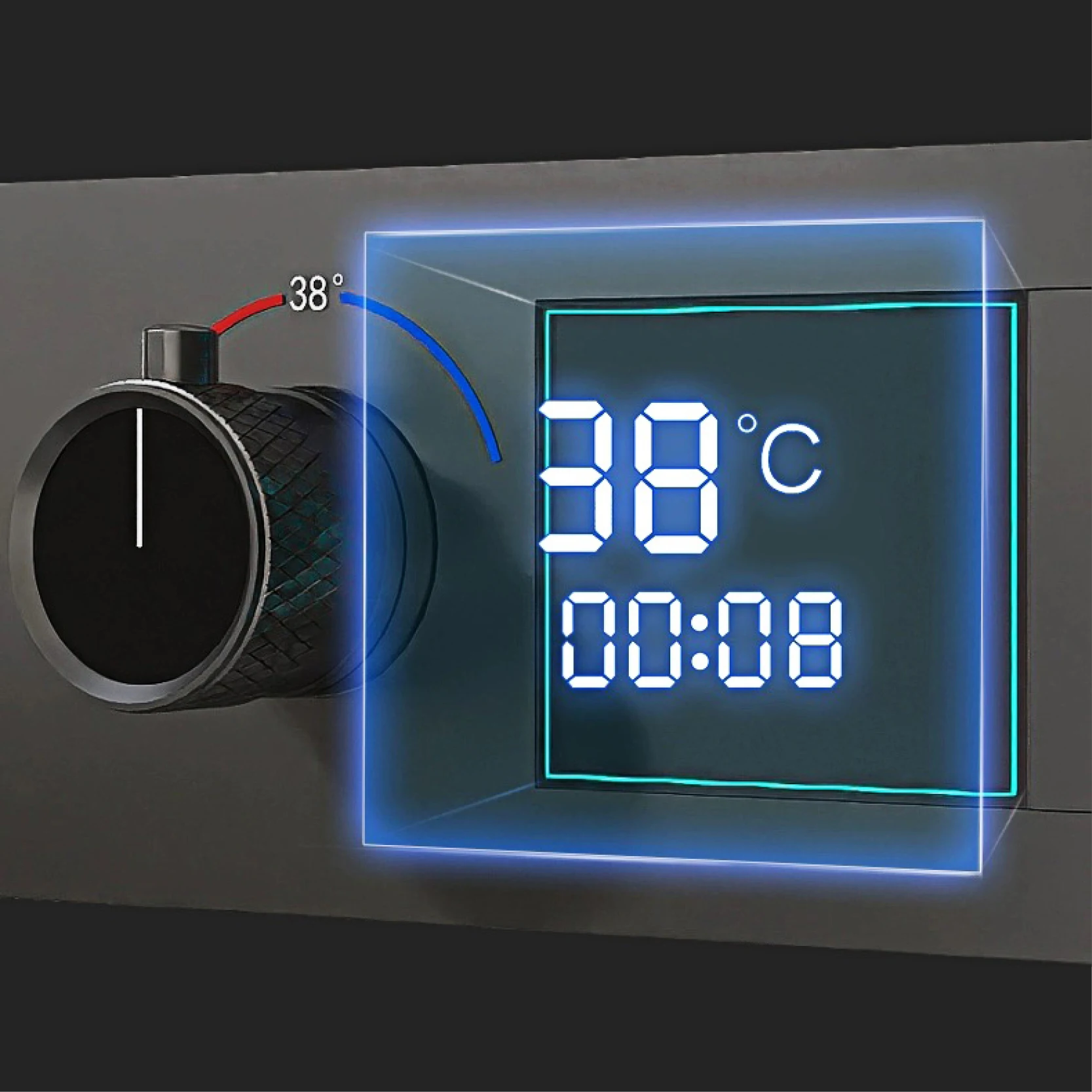 Luxury Brass Shower System, Ceiling Design, Cold Hot Led Digital Display, Constant Temperature Bathroom, Hidden Faucet