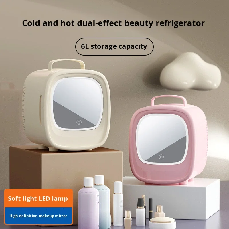 Electric Portable Household Car Home Mini Refrigerator LED Display 6L Beauty Fridge Semiconductor Cooling Energy Efficient Class