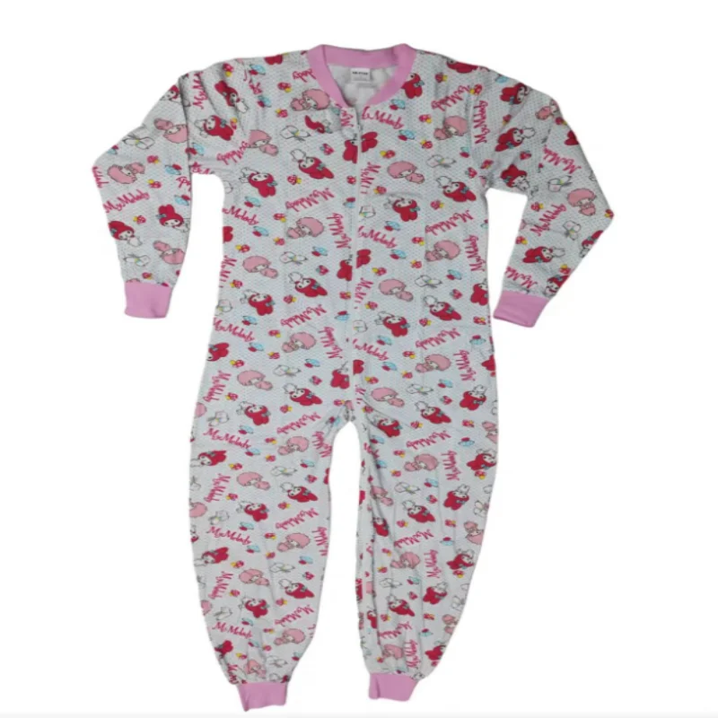 Fashion Cute Cartoon Print Pure Cotton Bodysuit ABDL Adult Baby Plus Size Zipper Jumpsuit Unisex DDLG Pajamas Home Clothes﻿ - view 4