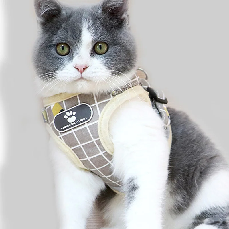 XS-XL Adjustable Pets Cats Small Dogs Strap Walk Vest Prevent Breaking Free Reflective Harness for Pet Cat Dog Walking Outdoor