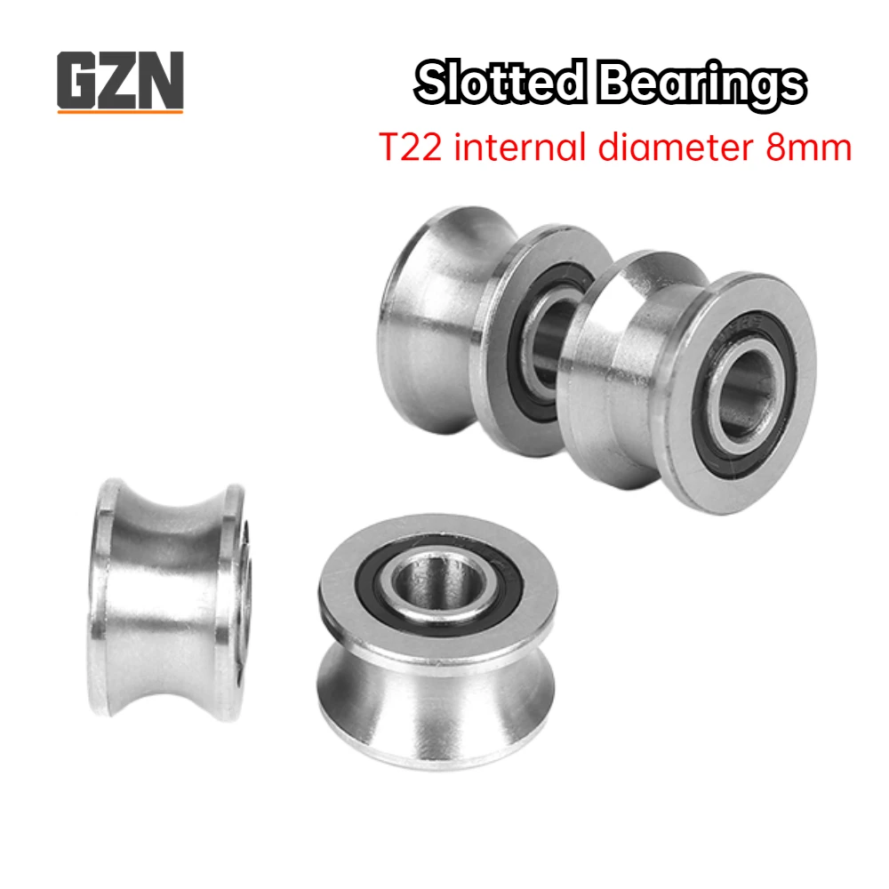 1PCS High-precision T-slot U-slot Bearing U22T22 Track Wheel Pulley Bearing Over 12 Axis 8 * 22.5 * 14.5 * 13.5 mm