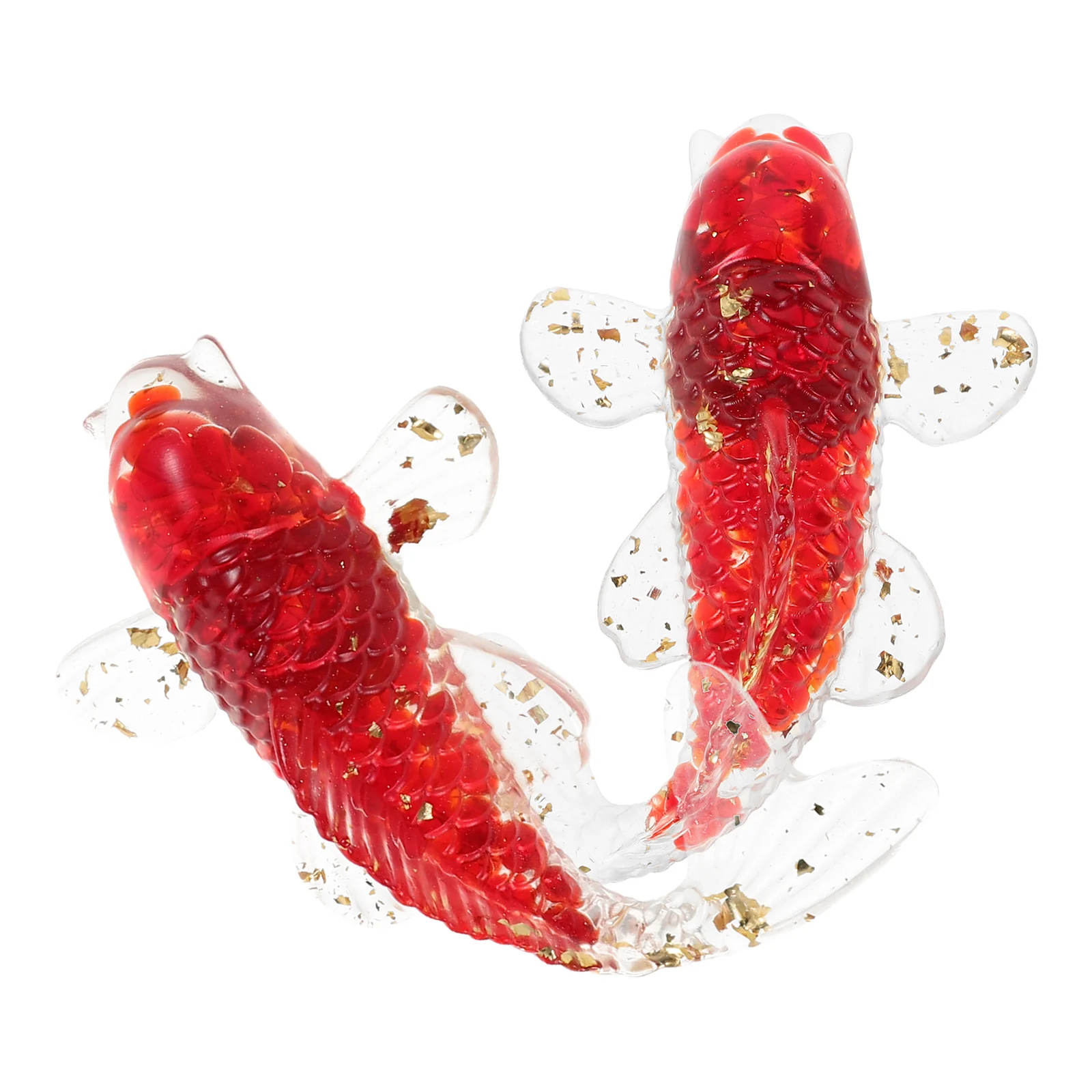 

2Pcs Crystal Koi Fish Ornaments Handcrafted Miniature Lucky Goldfish Desktop Sculpture Natural Crystal Animal Statue Feng Shui