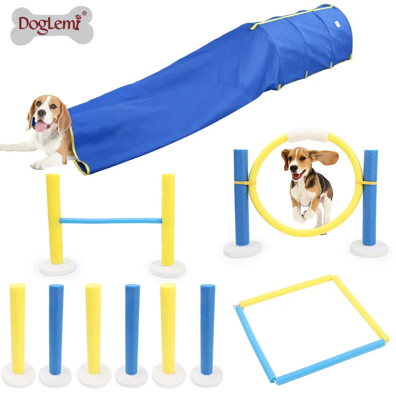 

Doglemi Dog Hurdle Training Toy Pet Indoor Vent Energy Set Interactive Fun Tunnel Toy Dog Indoor Agility Training Equipment