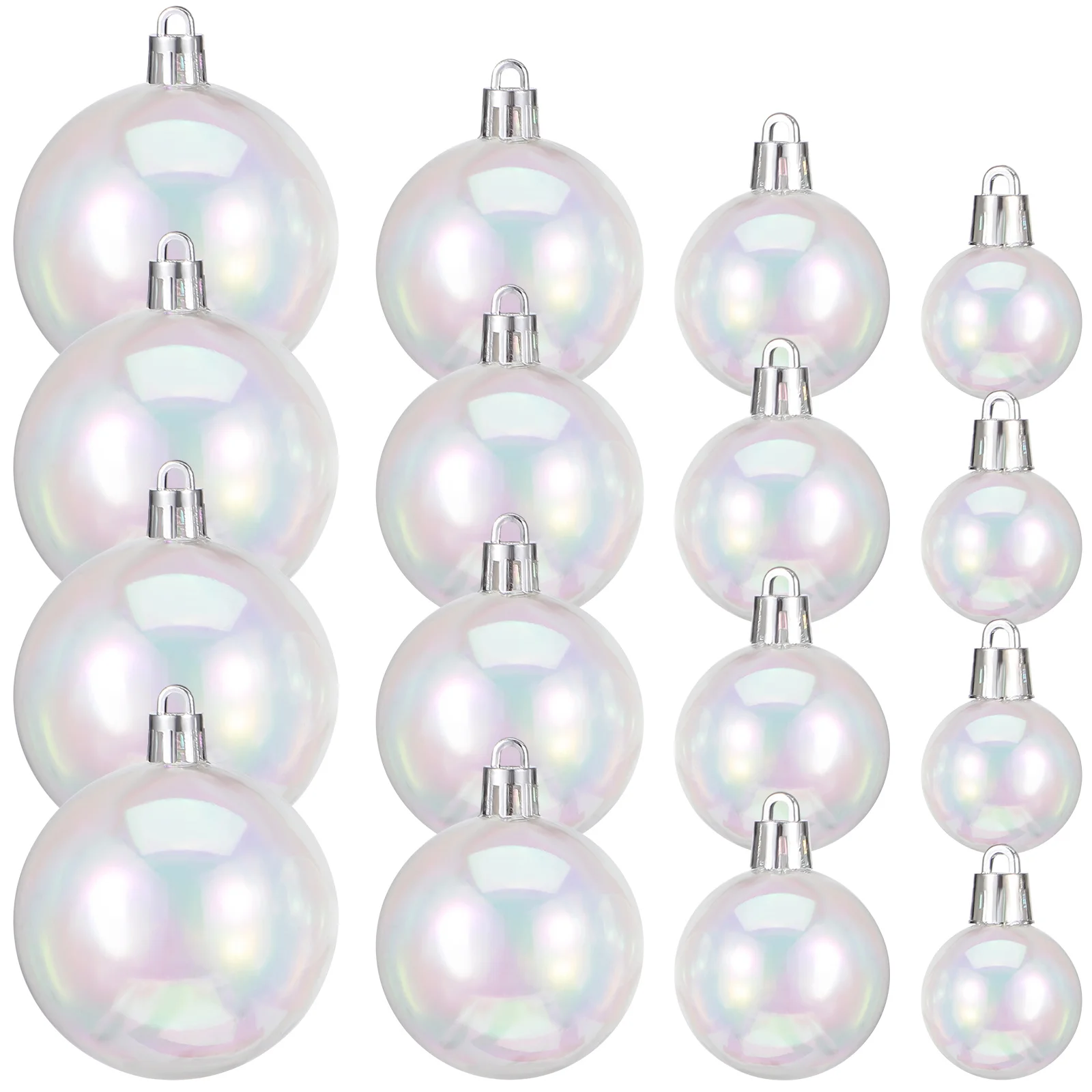 

18Pcs Xmas Transparent Bauble Balls 3Cm 4Cm 5Cm 6Cm Plastic Christmas Tree Hanging Ornaments Holiday Party Decorations