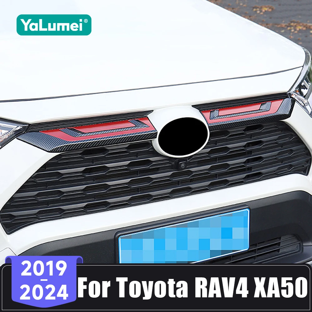 

For Toyota RAV4 XA50 RAV 4 Hybrid 2019 2020 2021 2022 2023 2024 Car Front Bumper Grille Grills Strip Trim Cover Sequin Sticker