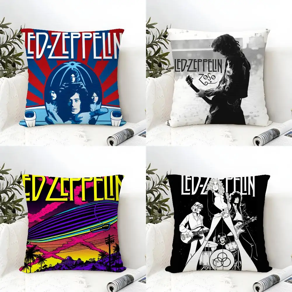 Band L-LedS ZeppelinS Cool Cushion Cover Eco Linen Pillow Case Double-Sided Print Breathable Durable Zipper Home Decor Gift