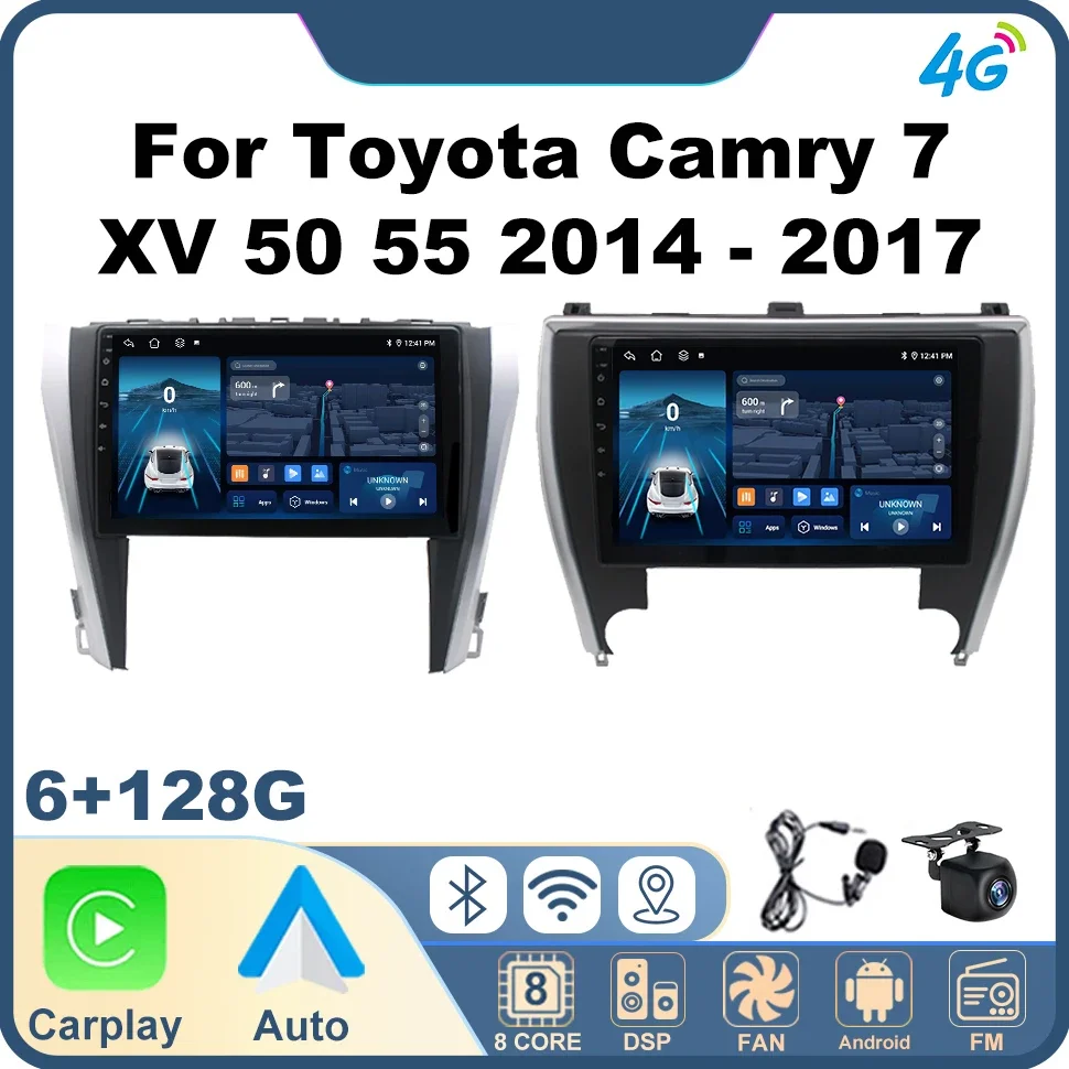 

2Din Android Car Radio for Toyota Camry 7 XV 50 55 2014 - 2017 Multimedia Player Wifi GPS DSP BT Stereo Car Audio System Repair