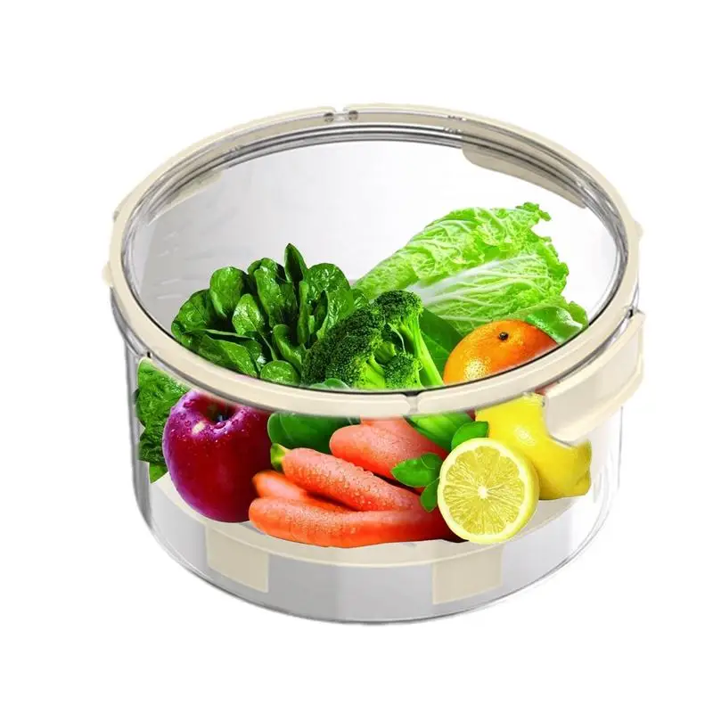 

Food Containers Integrated Strainers Leakproof Vegetable Fruit Saver Containers Strainer Lids Built-in Colander Fridge Organizer