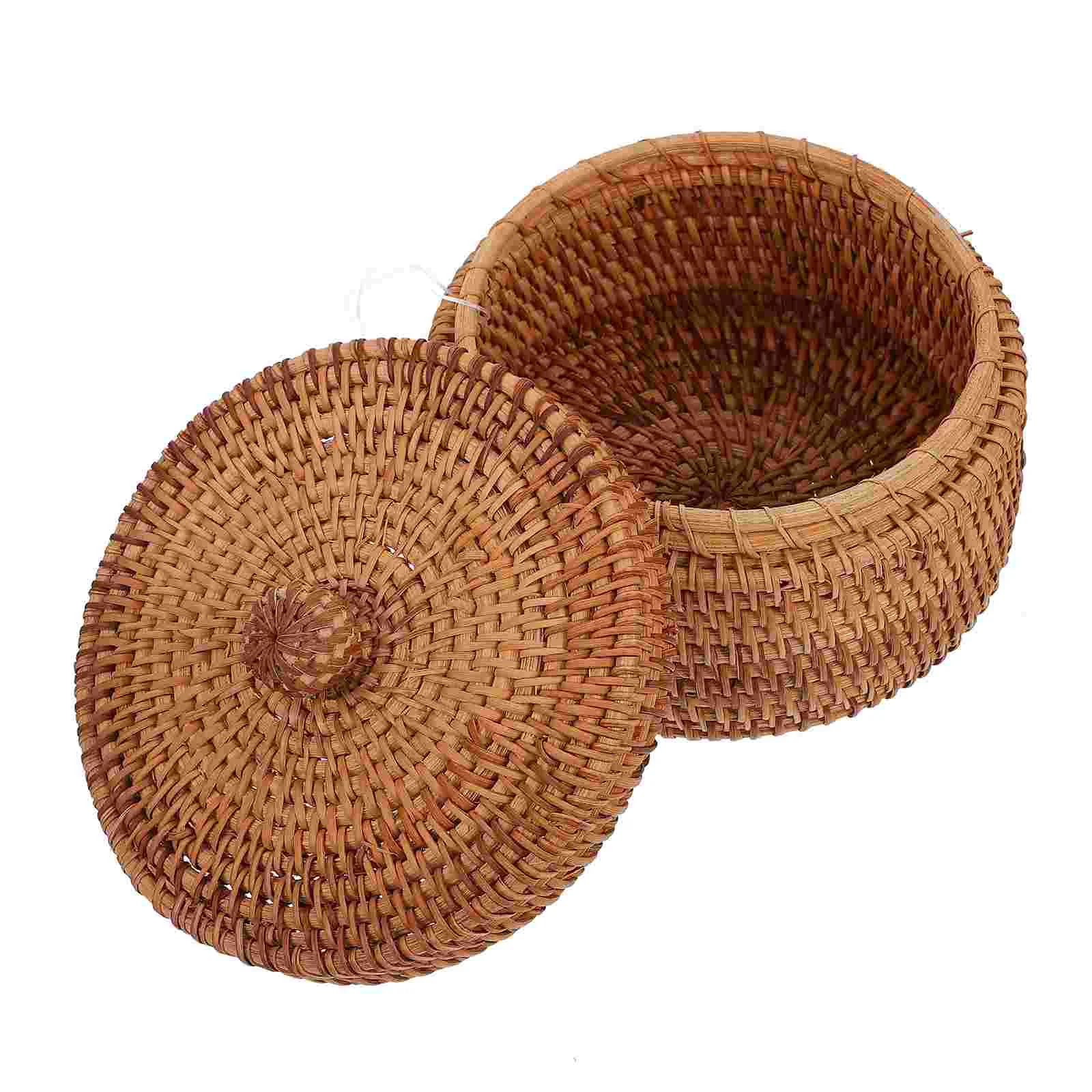 

Rattan Storage Box Handmade Basket Beads Organizer Woven Snacks Arranger Autumn Vines Laundry