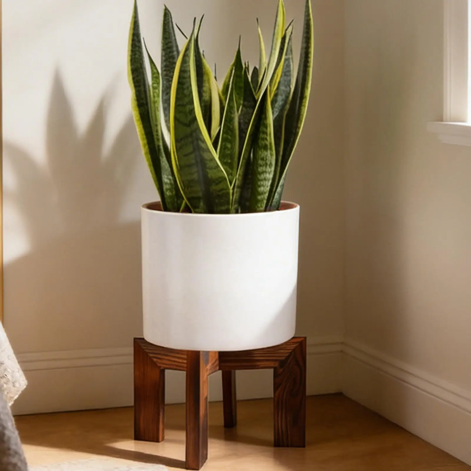 

Corner Plant Stand Retro Wooden Display Rack Decorative Plant Shelves Indoor Support for Flower Pot Home Decor Bedroom Living