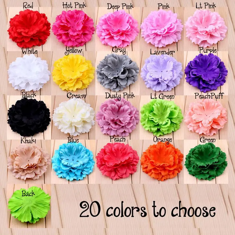 5pcs/lot 11CM 20 Colors Newborn DIY Fashion Chic Shabby Artificial Shaped Fabric Hair Flowers Bouquet For Wedding Bride Garland