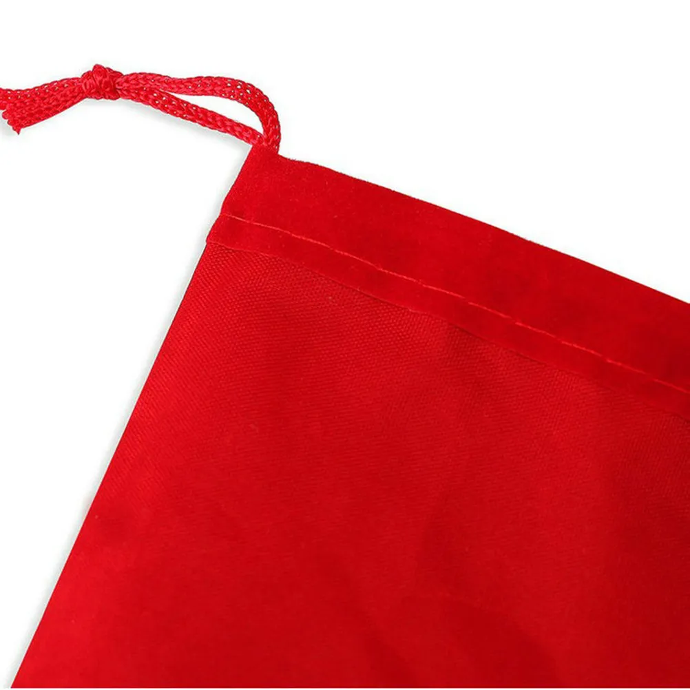50Pcs 7Cm Red Soft Fabric Drawstring Bag Jewelry Pouch Gift Wedding Party Candy Storage Travel Display Sample Luxury Pouch view 6