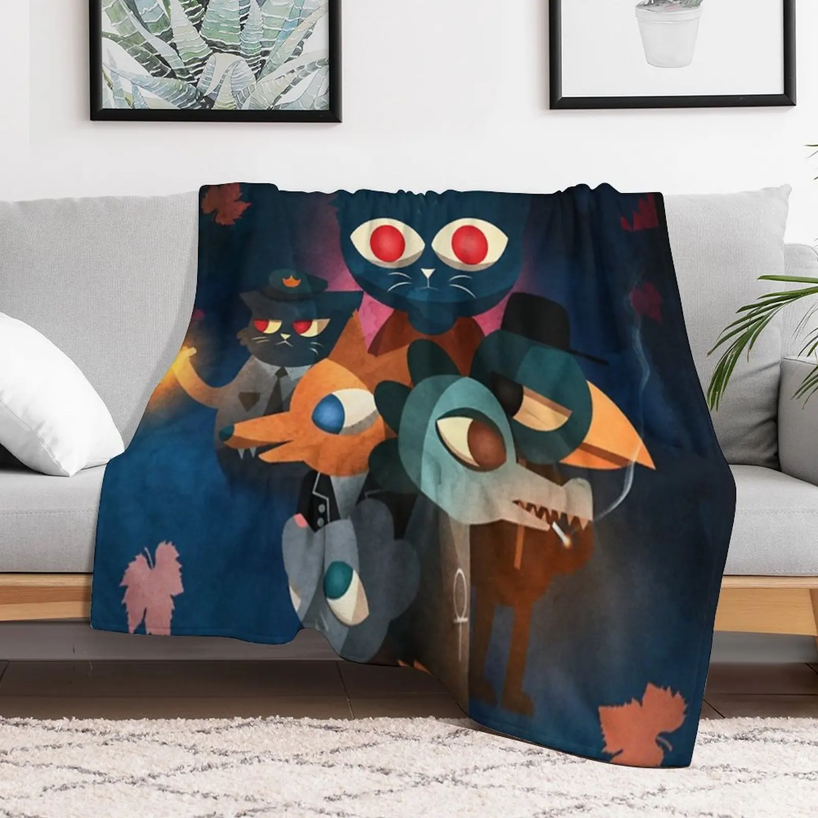 

Night in the Woods Throw Blanket blankets and throws Plush Luxury Designer Blankets