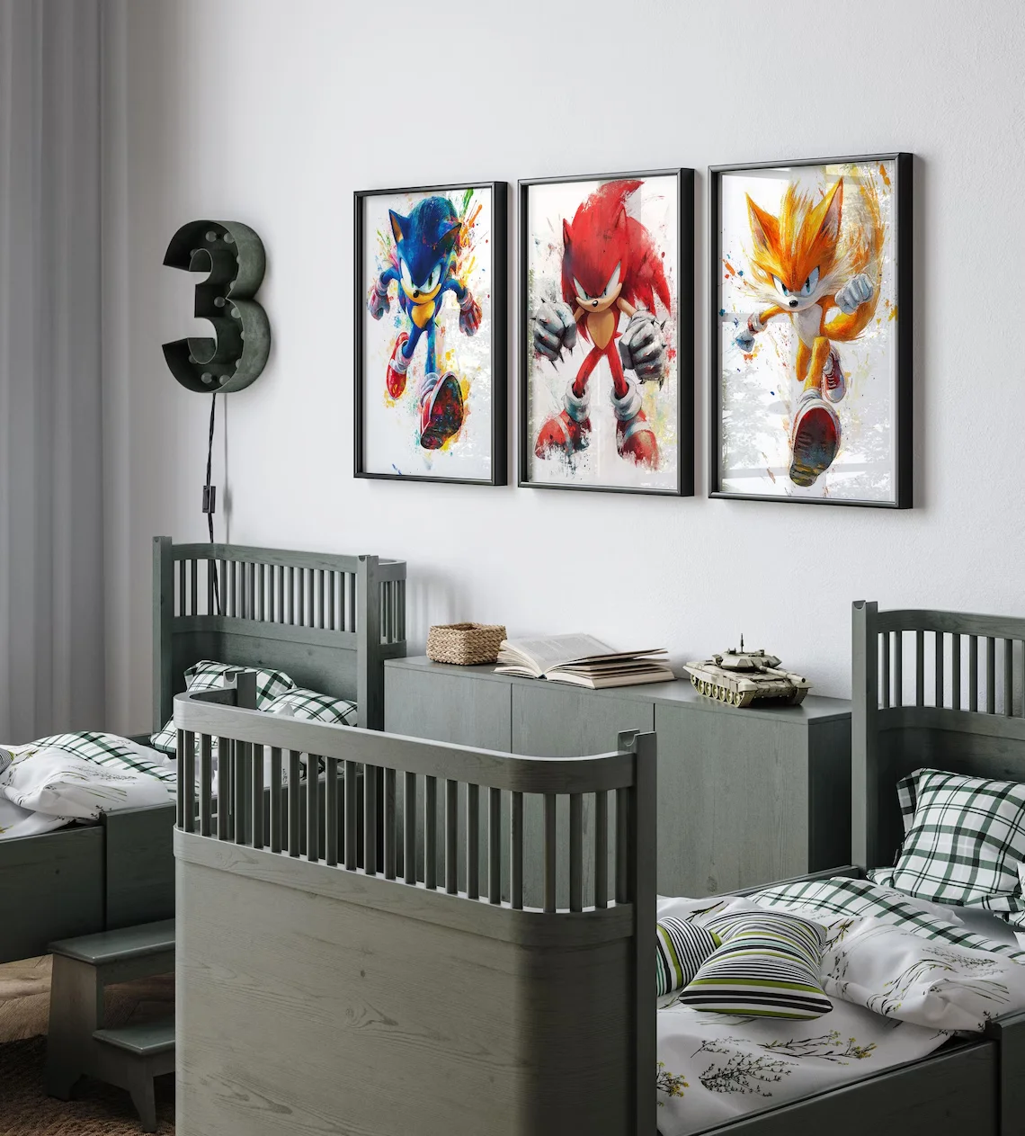 Sonic Hedgehog Prints, Set of  - Watercolor Poster Print ulasan dan harga