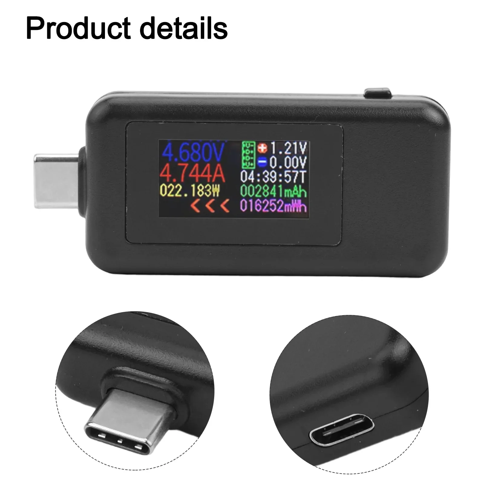 

LCD Display Tester Bidirectional Tester Charging Monitoring Compatible With Multiple Protocols High-definition Color Screen