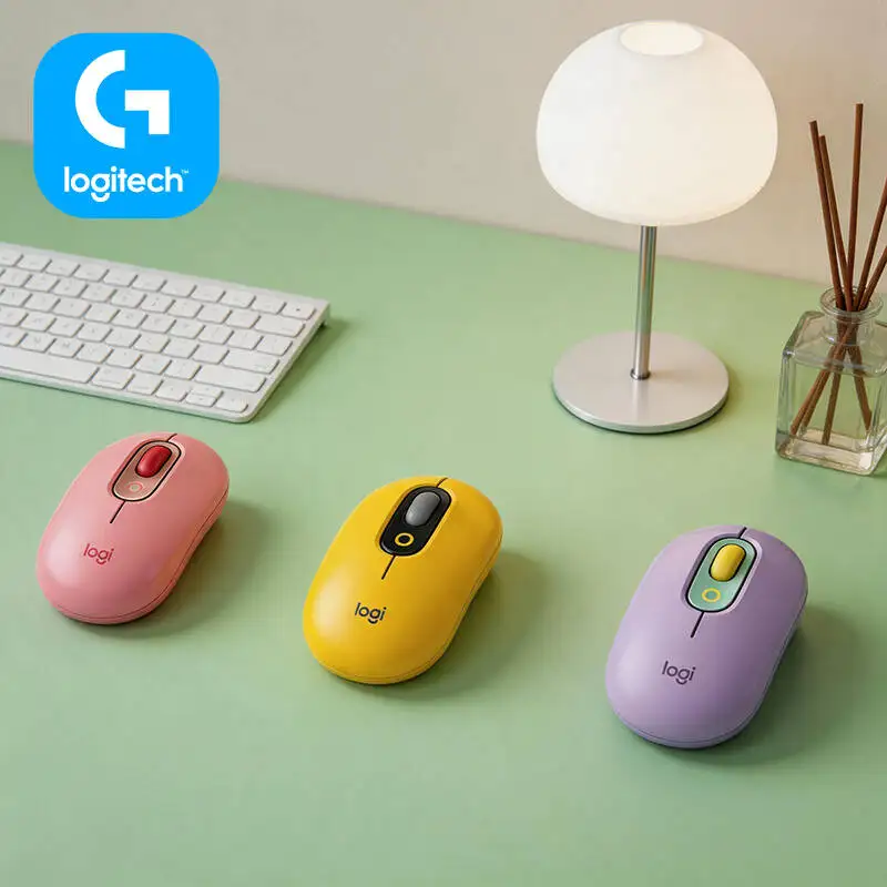 Ratón Logitech M350 POP Pebble, 77g, Ligero, Apagado Automático, Batería de Larga Duración, Clic Silencioso, para Campamentos al Aire Libre y Estaciones de Trabajo en la Naturaleza
