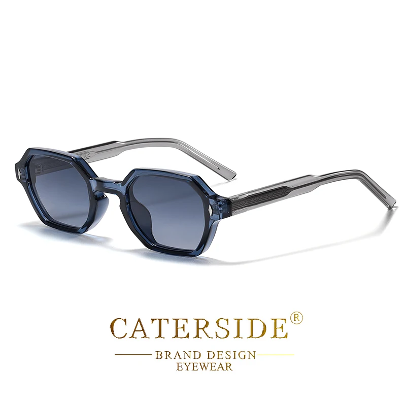CATERDIDE Retro Polygonale Herren-Sonnenbrille, personalisiertes Design, quadratischer Rahmen, Sonnenbrille für Damen, Partys, Reisen, Urlaub, Brille – Detail 12