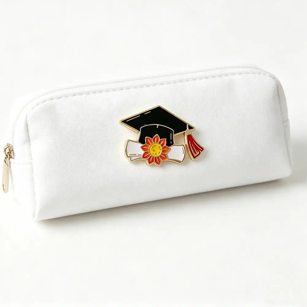 Graduation Badge Small Graduation Hat Brooch Pin Enamel Lapel Pin for Uniforms Bags Scarves Shirts Secure Metal Accessory Gift