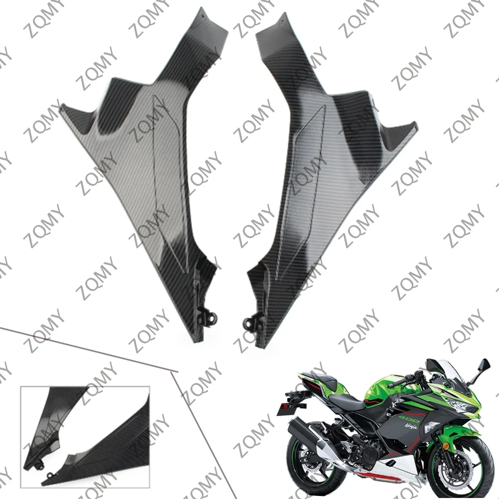 

Motorcycle Gas Tank Side Cover Panel Fairing Carbon Fiber For Kawasaki Ninja 400 EX400 2018 2019 2020 ABS Plastic