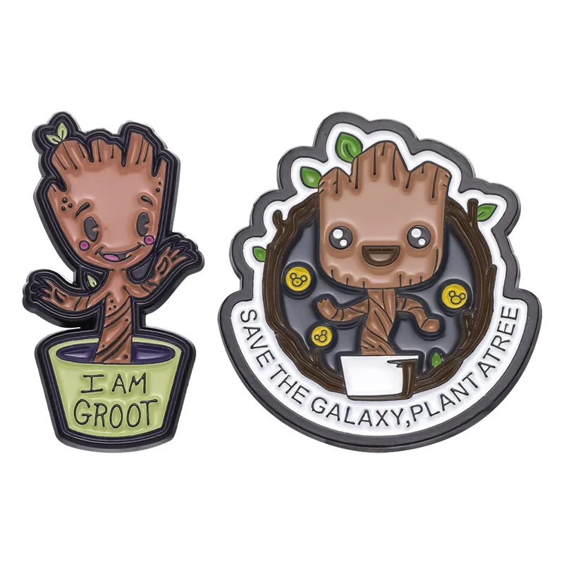 Marvel Guardians of the Galaxy Groot Cartoon Lapel Pins Enamel Pins for Backpacks Briefcase Badges Brooch for Clothes Accessorie