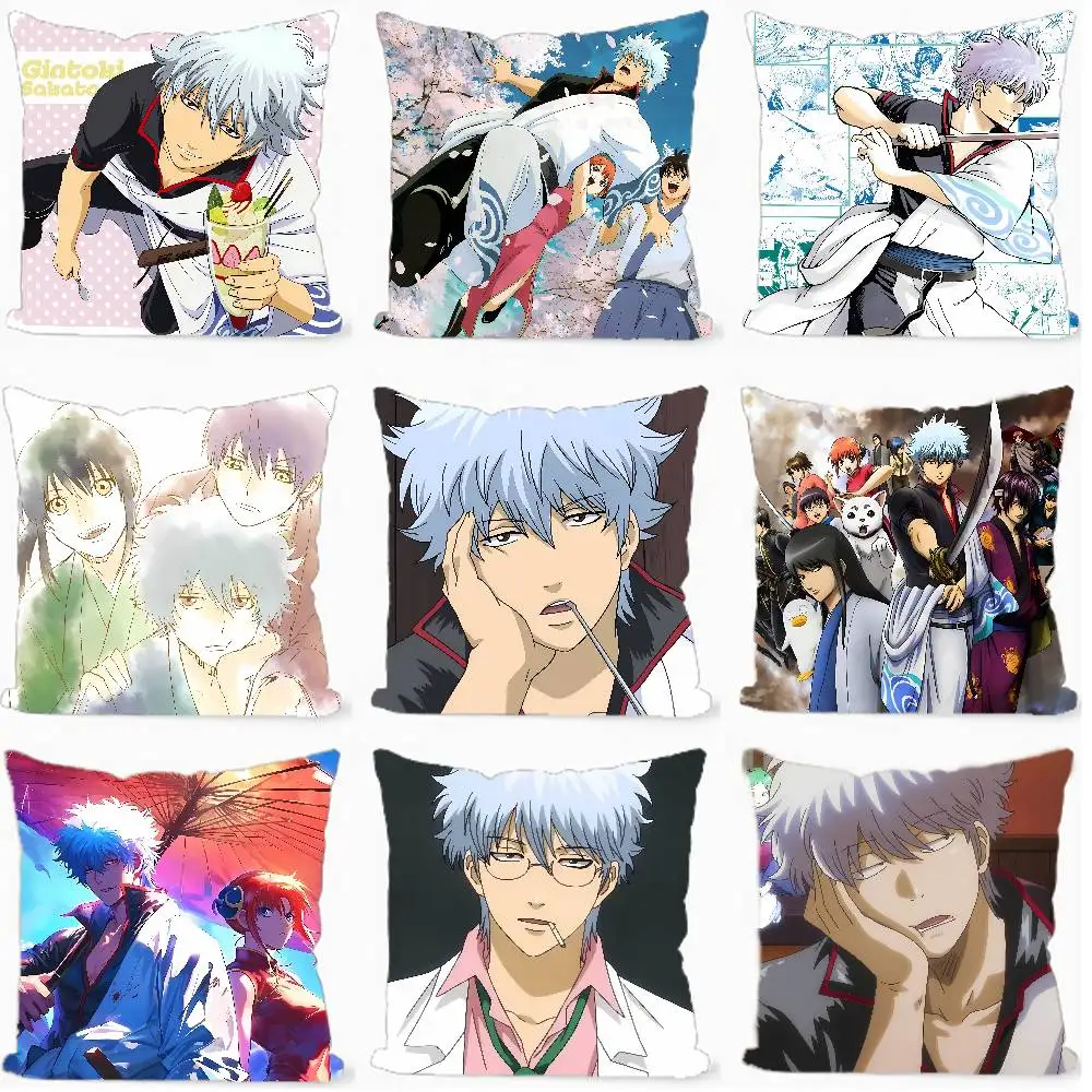 Anime G-Gintama Cushion Cover Soft Decorative Square Cushion Covers 45x45cm Pillowcases For Sofa Couch Bedroom