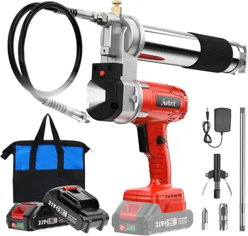 Gres tabancası, [süper parlak LED lamba ile] gres tabancası akülü 2 Batterie ile yüksek verimli 10000PSI elektrikli gres tabancası