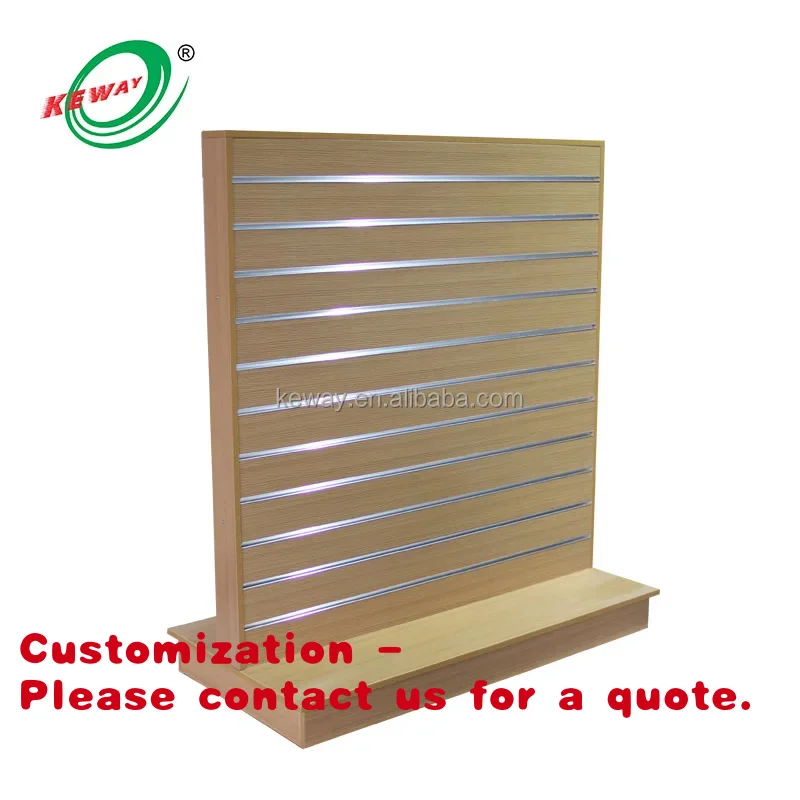 Customize.KEWAY Custom Slot Slatwall Shelves Retail Display with Hooks Stores & Supermarkets